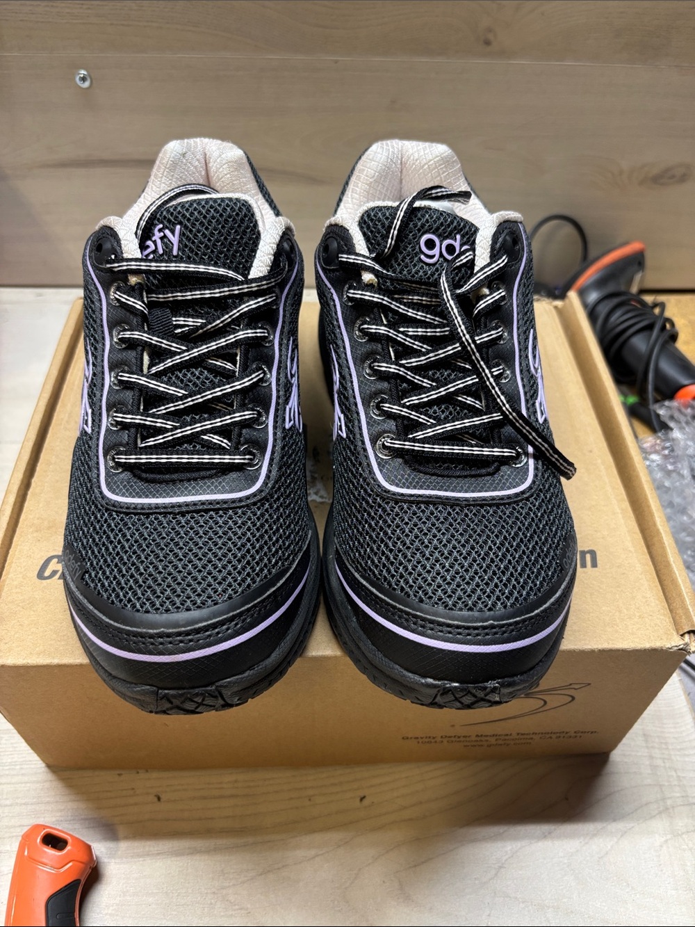 Women's Black Sneakers with Lavender Trim - gd/fy Inspired Comfort #633